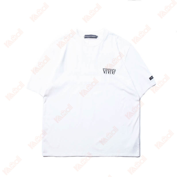 letter pattern pure white t shirts